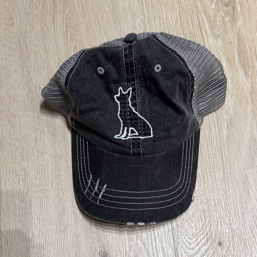 Faded Black Dog Embroidered Hat